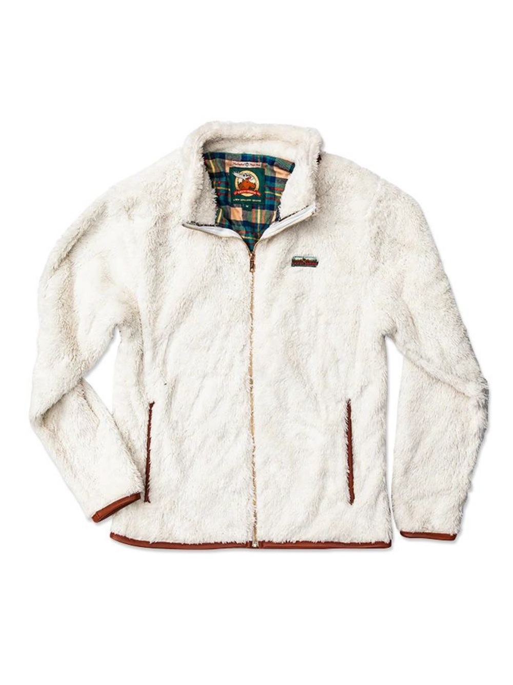 Kiel James Patrick Cream Sherpa Full-Zip Jacket